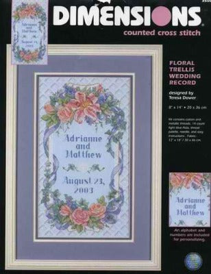Floreal trellis wedding record, 35067, 20 x 36