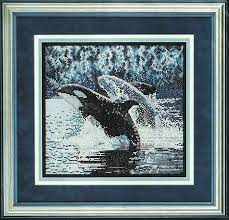 Breaching Orcas, CSBK-140-5, 27 x  25 cm