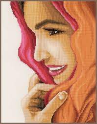 Woman with red scarf, pn-0156297, 22  x 30 cm