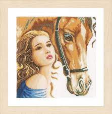 WOMEN AND HORSE, pn-018324, 30 x 30 cm