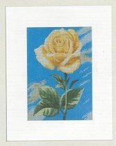 Yellow rose on blue, lanarte 35046, 20 x 28 cm