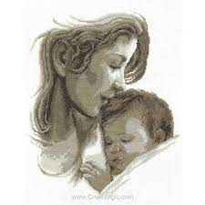 La mère et l'enfant, marie coeur, 4548, 35 x 45 cm