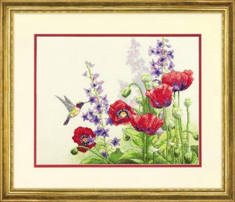 Hummingbird|&poppies, 70-35344, 35 x 28 cm