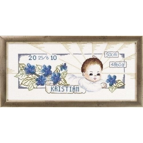 geboortetegel jongen  Kristian, 12-8657, 38 x 17 cm
