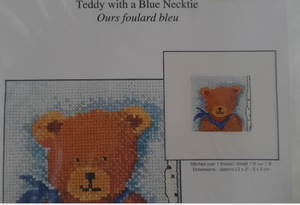 Teddy with a Blue Necktie XC0963, 10 x 10 cm