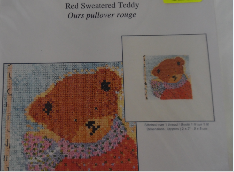 Red Sweatered Teddy XC0964, 10 x10 cm