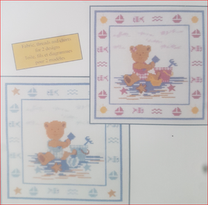Teddy bears and bucket, XC0647A, 20 x 20 cm