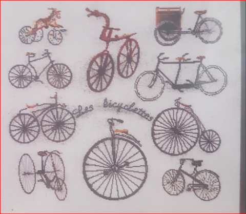 Les bicyclettes, boulet doré BD196L,  40  x 36 cm