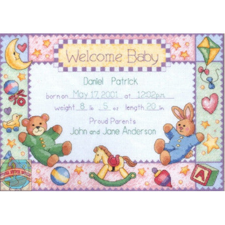 Pastel welcome baby announcement, 35030, 46 x 36 cm