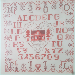 The red house sampler, K1161, 25 x 25 cm
